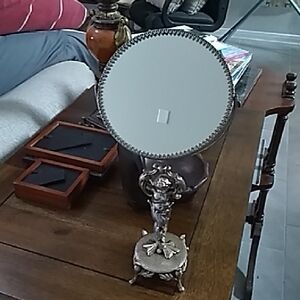 Elegant Silver Tabletop Mirror